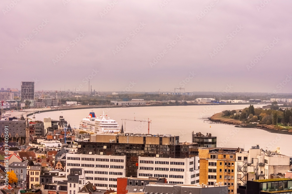 Antwerp city, Belgium from above