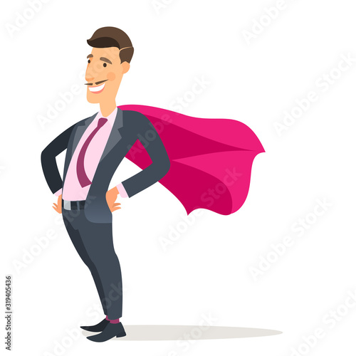 Vector SET_Manager guy feels like a superman with a cloak