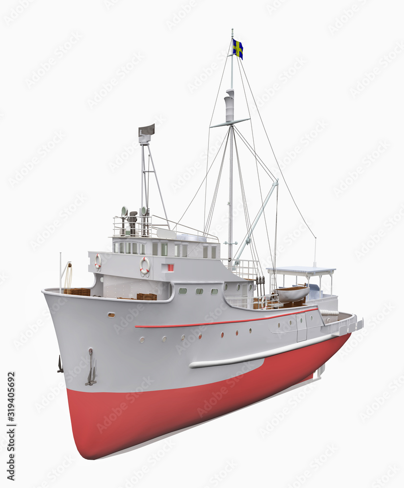 Naklejka premium Thunfischfang Schiff, Freisteller