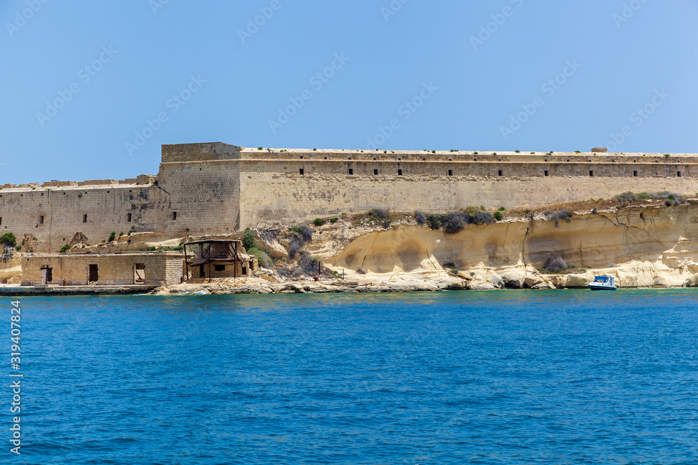 View of Fort Saint Elmo on sunny day in Malta