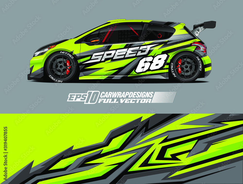 Car wrap decal graphic design. Abstract stripe racing background designs for wrap cargo van, race car, pickup truck, adventure vehicle. Full vector Eps 10 Car wrap decal graphic design. Abstract stripe racing background designs for wrap cargo van, race car, pickup truck, adventure vehicle. Full vector Eps 10