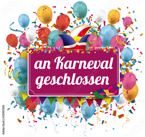 An Karneval Geschlossen