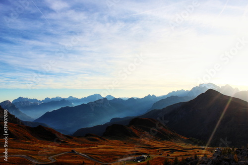 beautiful landscape of a sky and mountain