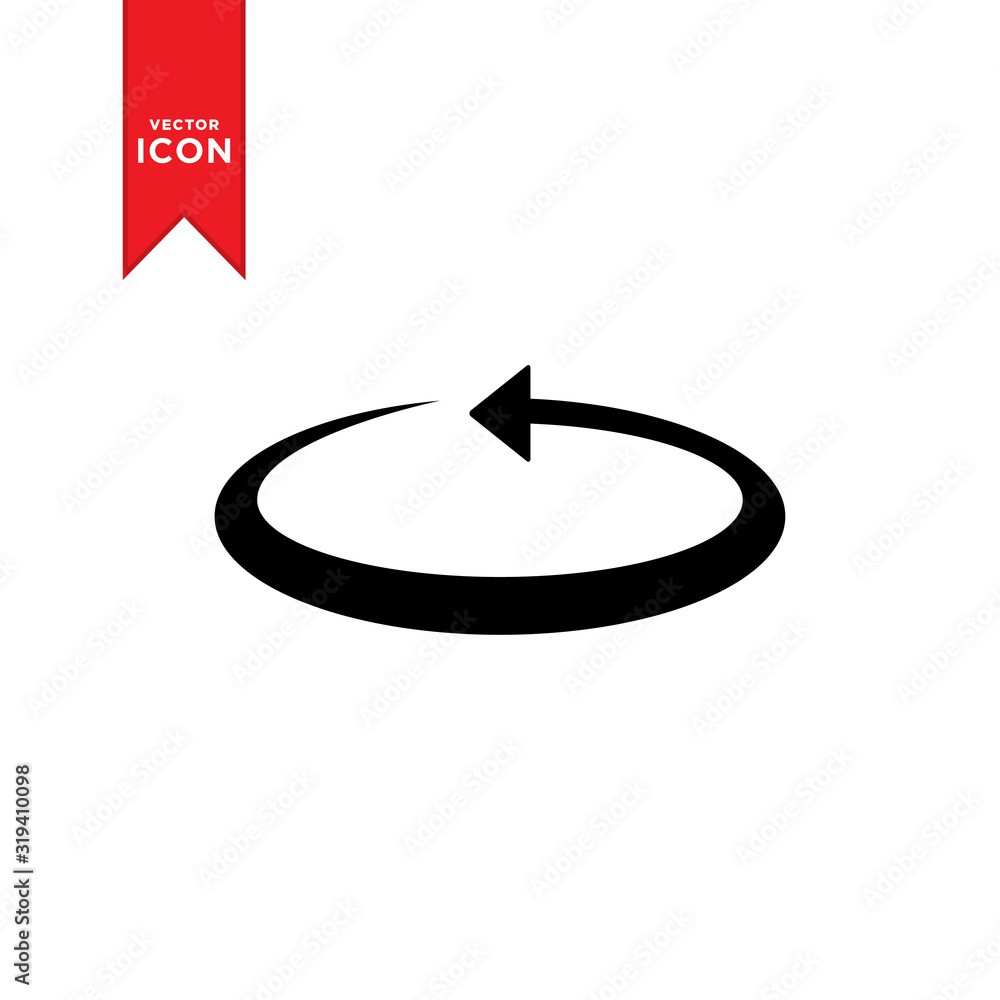 Rotation arrow icon vector. Circle symbol icon. Flat design style on white background. Rotation arrow icon vector. Circle symbol icon. Flat design style on white background.