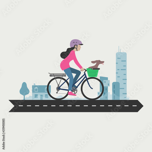 Woman cycling commuter, e-bike, Electric bicycle