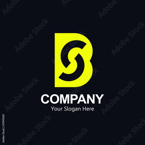 logo letters B and s, by combining 2 letters into one logo or symbol that is unique and simple. modern design template. Illustration vector