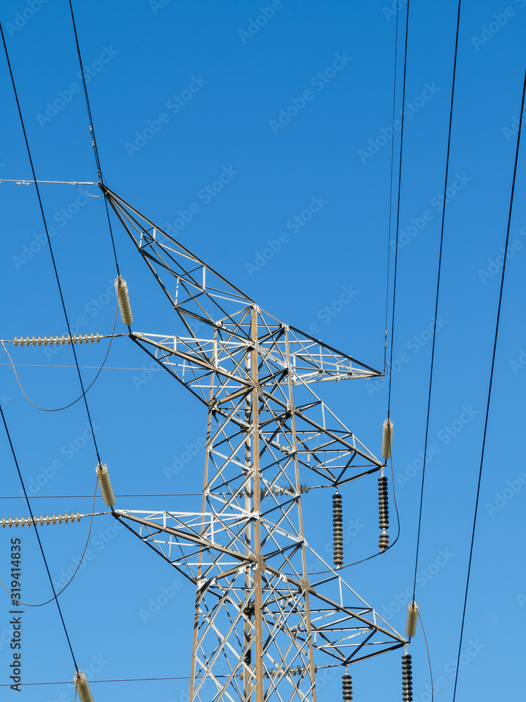 electric tower in the blue sky electric tower in the blue sky