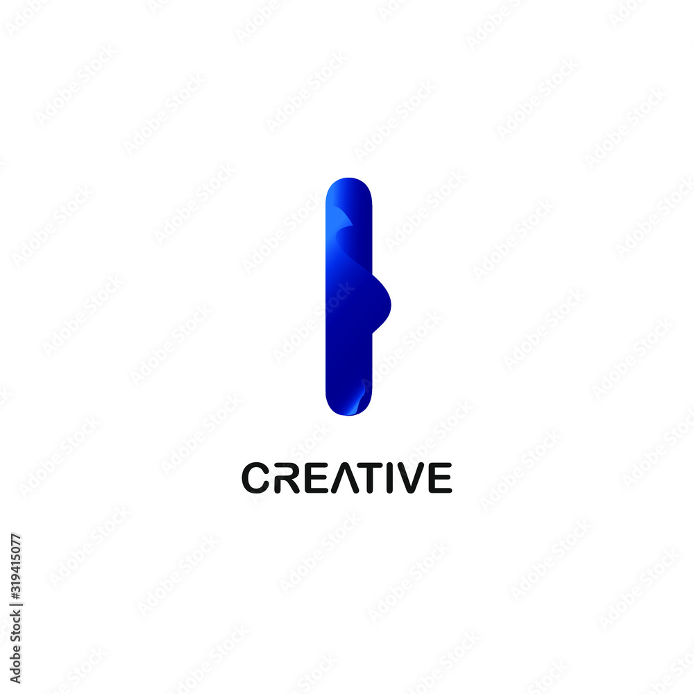 creative logo letter I with a gradation of blue wave color combination. white background. modern template. initials company symbols and unique design requirements. illustration vector creative logo letter I with a gradation of blue wave color combination. white background. modern template. initials company symbols and unique design requirements. illustration vector
