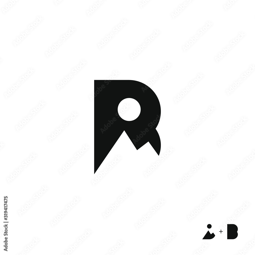 The Mountain Logo Letter B, With The Combination Design Of The Letter B ...