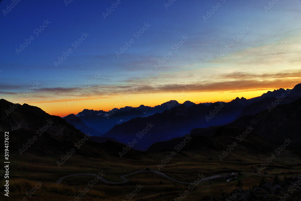 beautiful sunset view on the top of mountain beautiful sunset view on the top of mountain