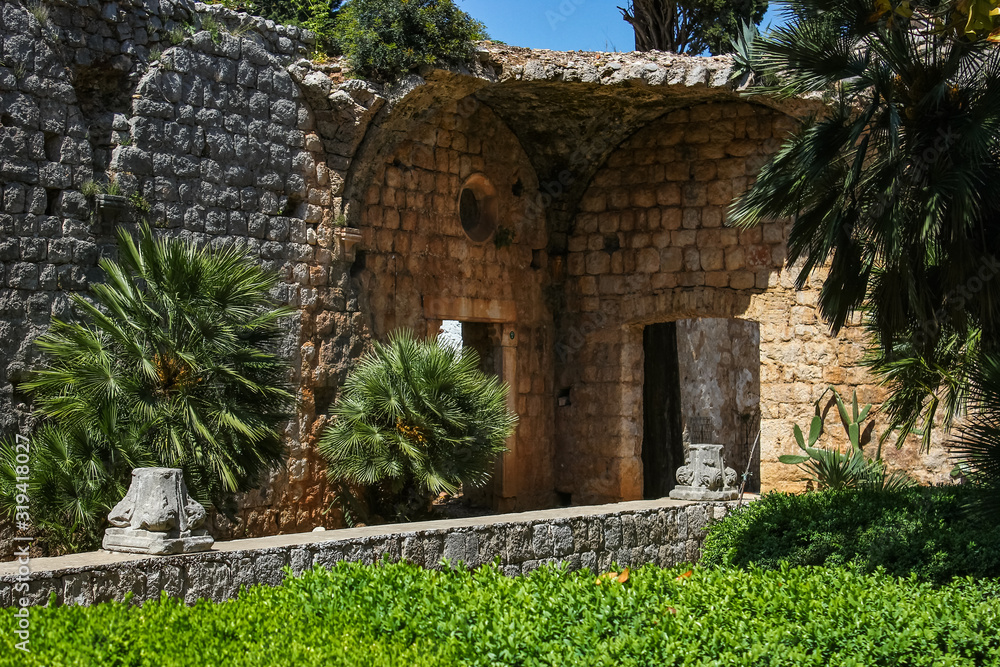 Benedictine monastery and its botanical gardens on Lokrum island, Dubrovnik, Croatia Benedictine monastery and its botanical gardens on Lokrum island, Dubrovnik, Croatia