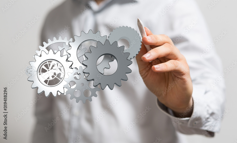 Gear With Success Concept digital. Gear With Success Concept digital.