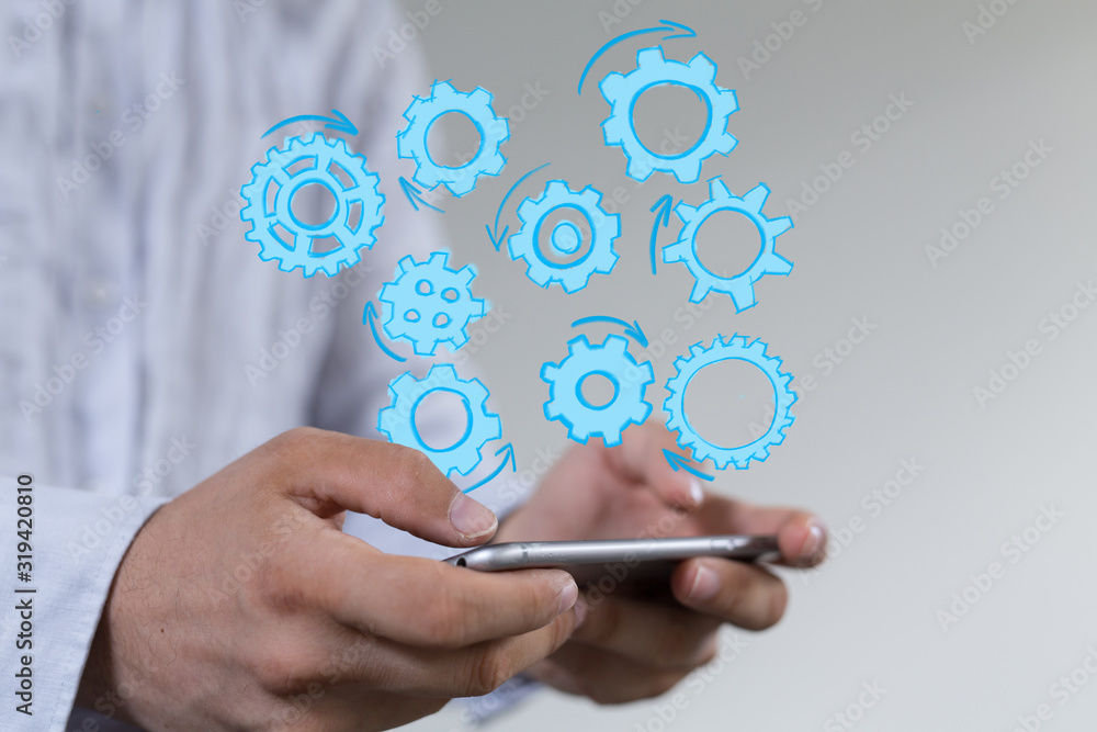 gear Technology setting concept background. gear Technology setting concept background.