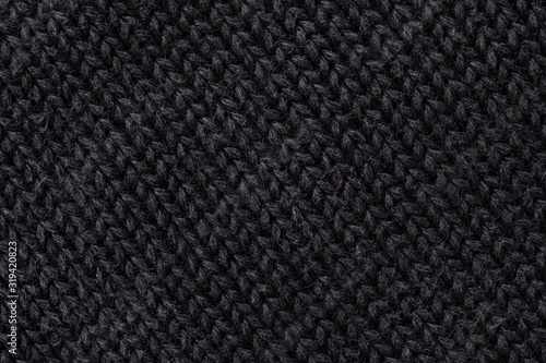 Wallpaper Mural Extreme Close-Up of Black Woolen Texture Torontodigital.ca
