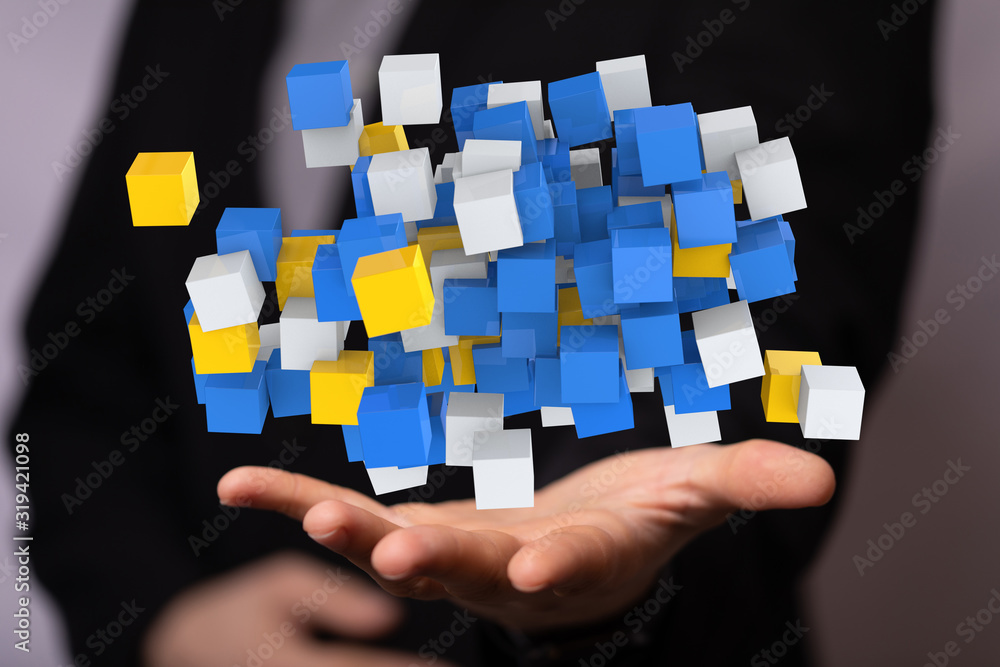 cloud connected to many objects on a virtual screen. cloud connected to many objects on a virtual screen.