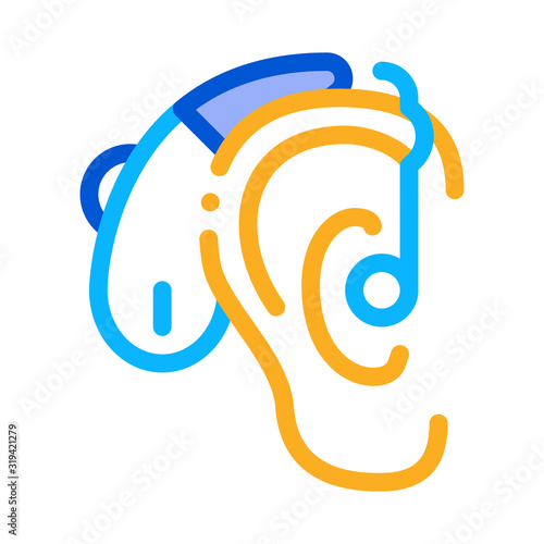 Hearing Aid Icon Vector. Outline Hearing Aid Sign. Isolated Contour Symbol Illustration