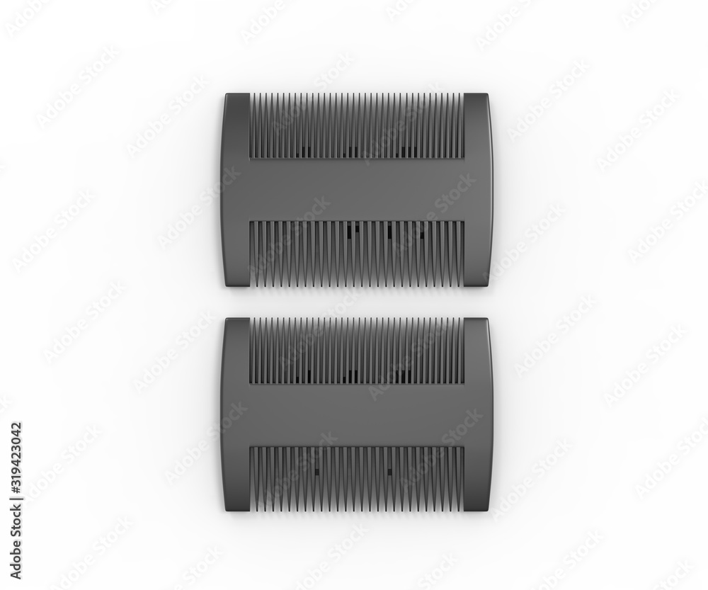 Blank Two Sided Hair And Beard Comb For branding. 3d render illustration. Blank Two Sided Hair And Beard Comb For branding. 3d render illustration.