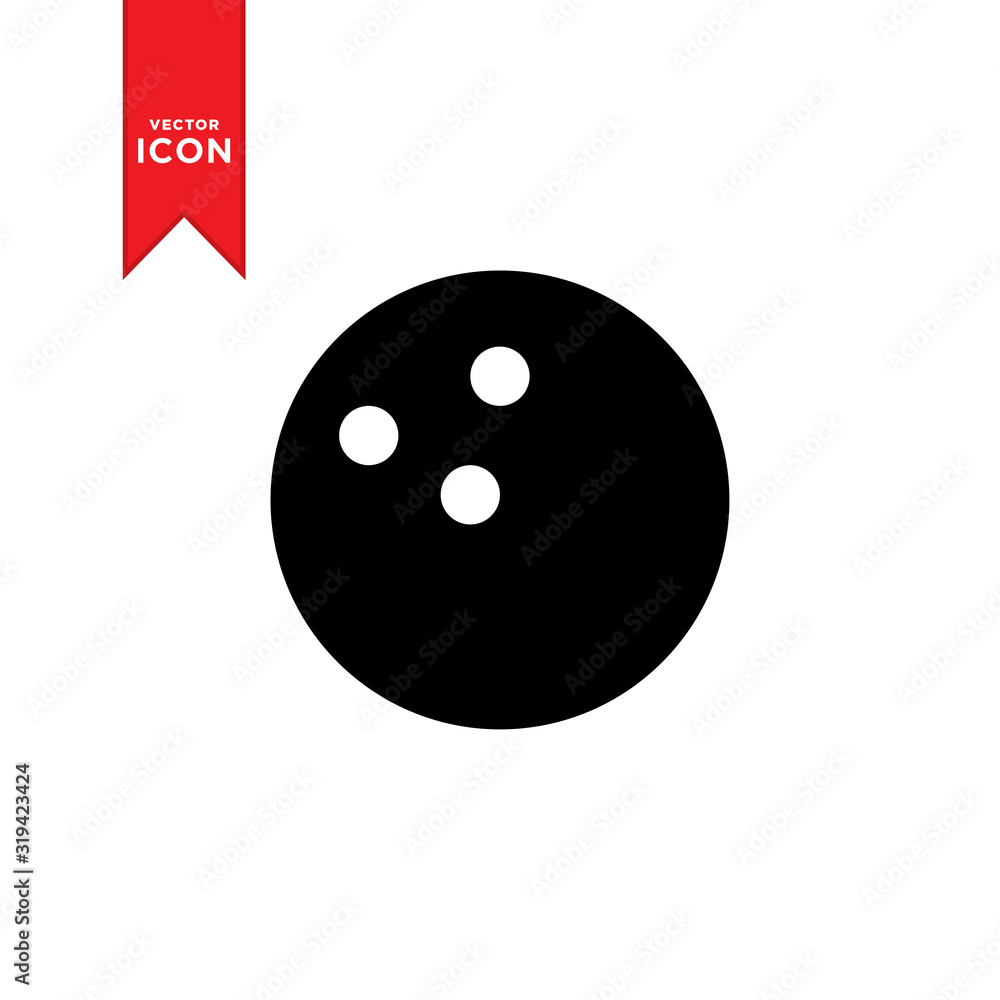 Obraz premium Bowling ball icon vector. Simple design on white background.
