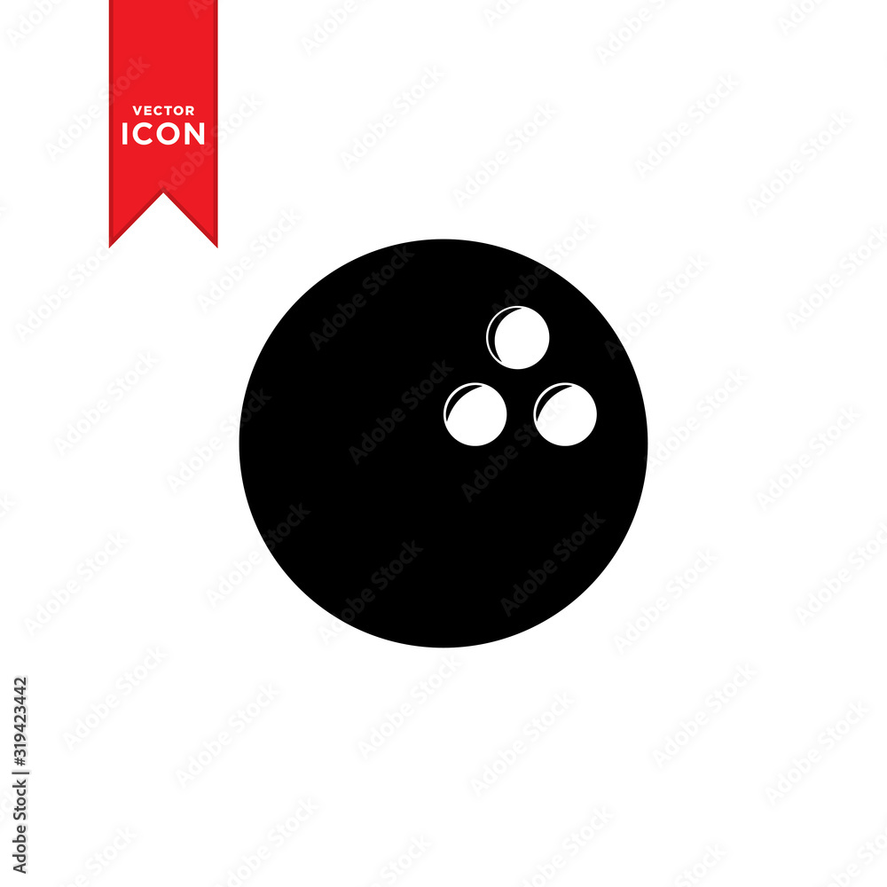 Fototapeta premium Bowling ball icon vector. Simple design on white background.