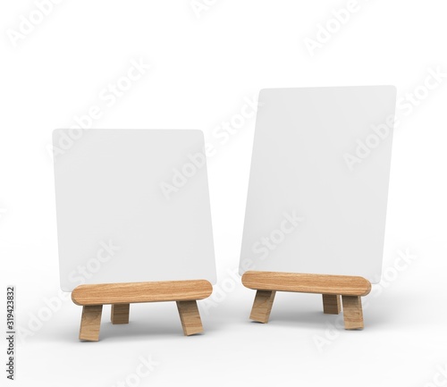 Canvas Print Advertising picture calendar display blank art board  mini easel wooden stand or standee template mock up