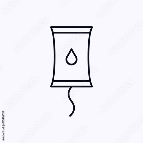 Blood transfusion saline bag icon