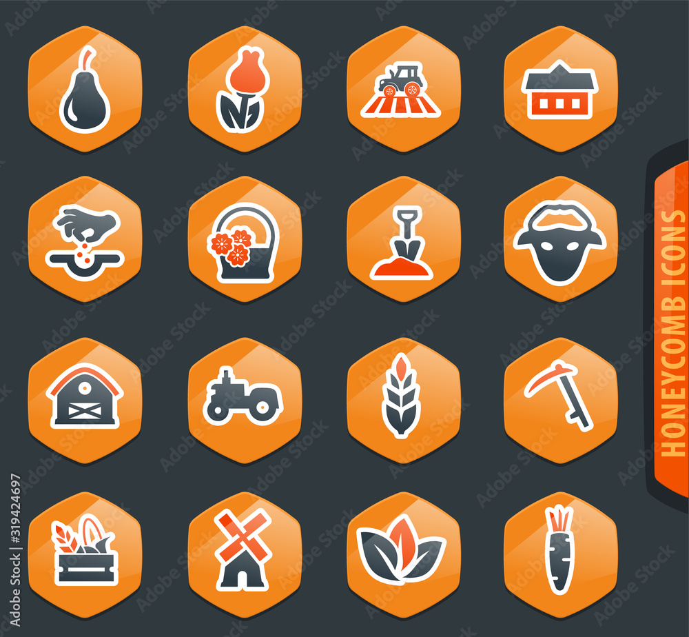 Agriculture and farming icons set Agriculture and farming icons set