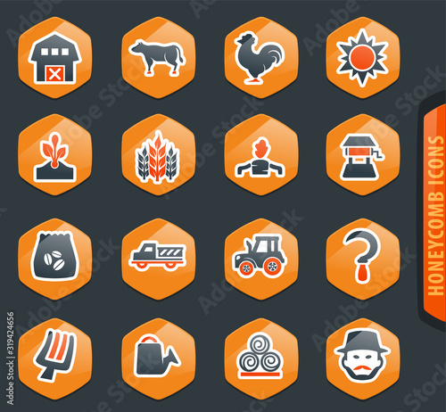 Agriculture and farming icons set