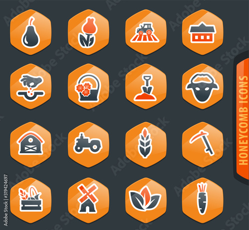 Agriculture and farming icons set