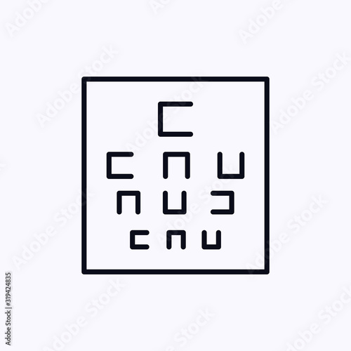 Eye test icon thin line isolated