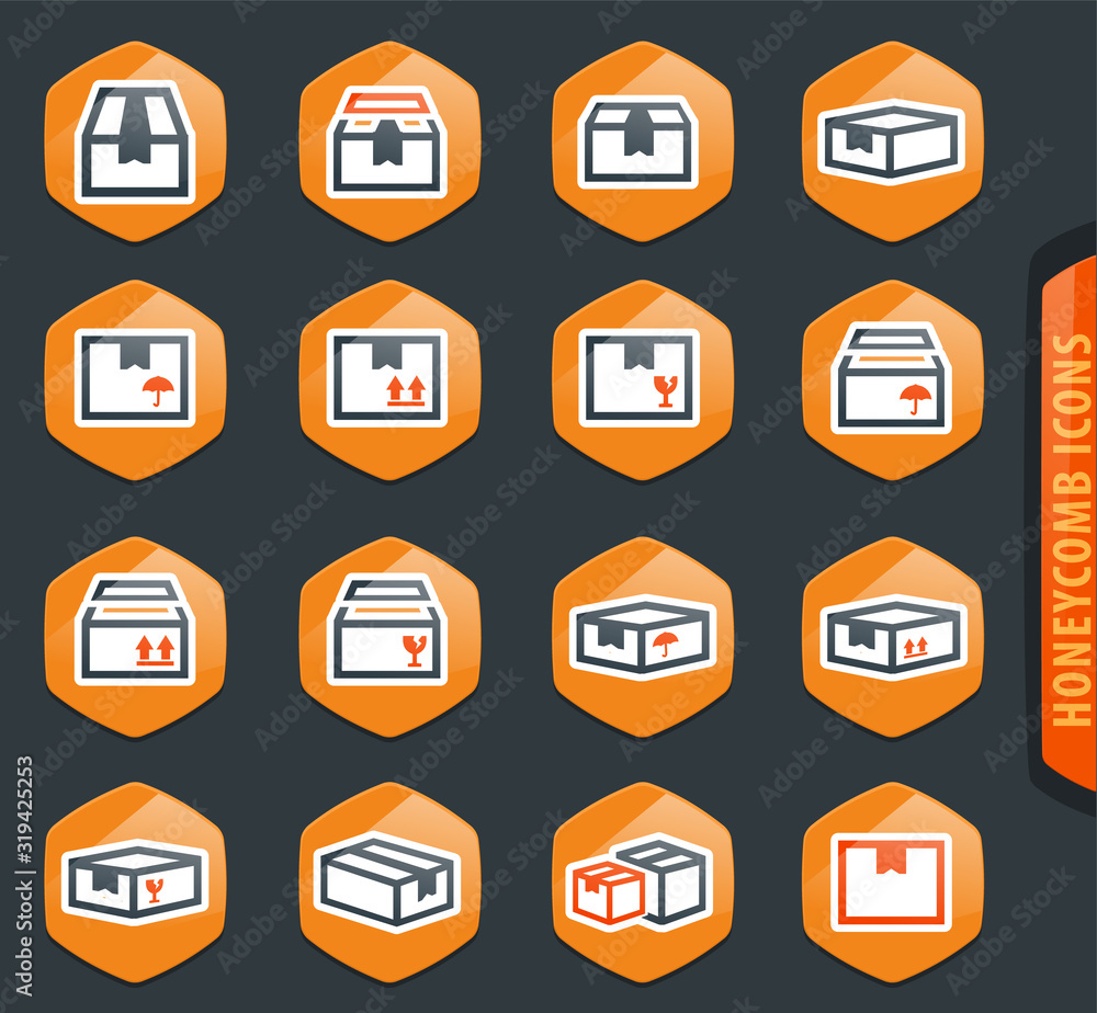 Simple icons set of box Simple icons set of box