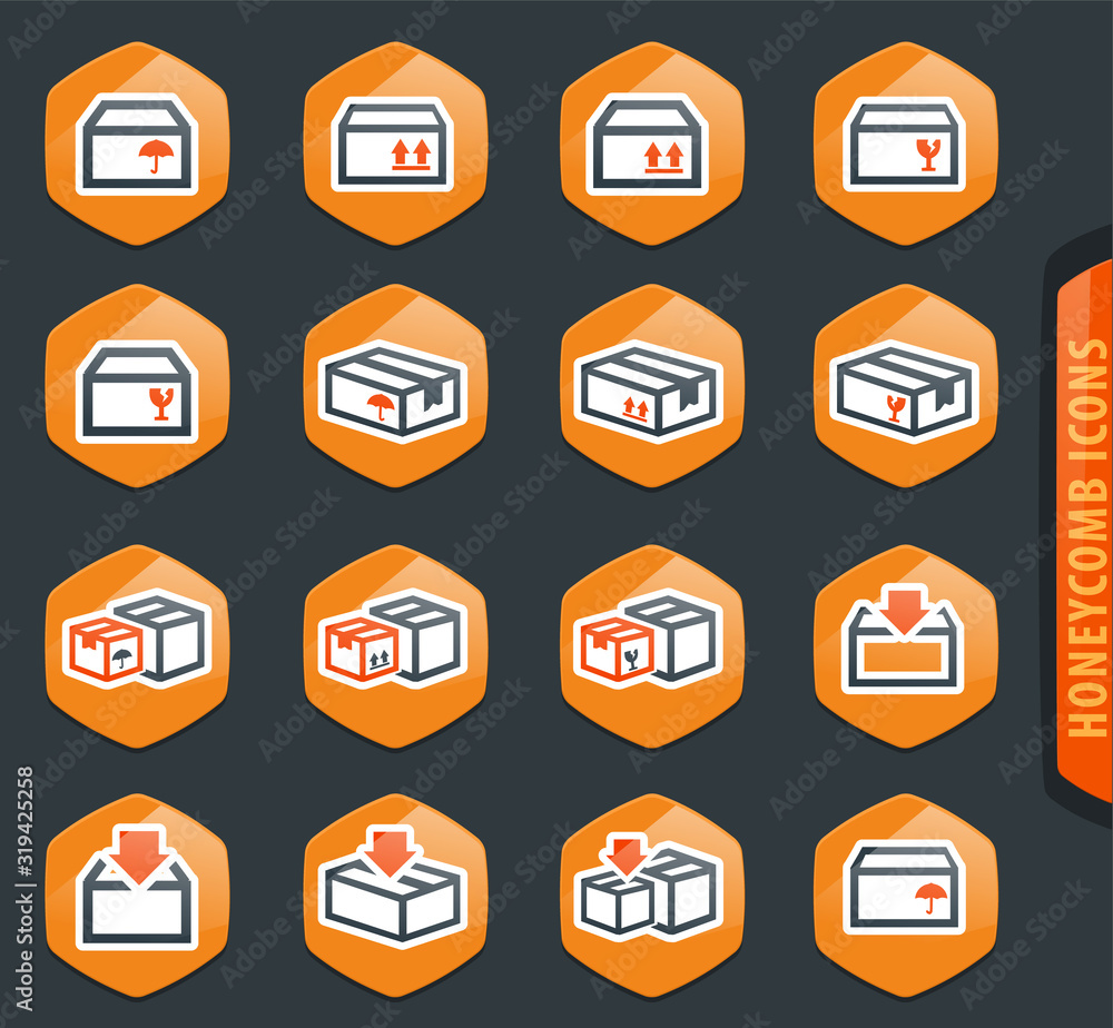 Simple icons set of box Simple icons set of box