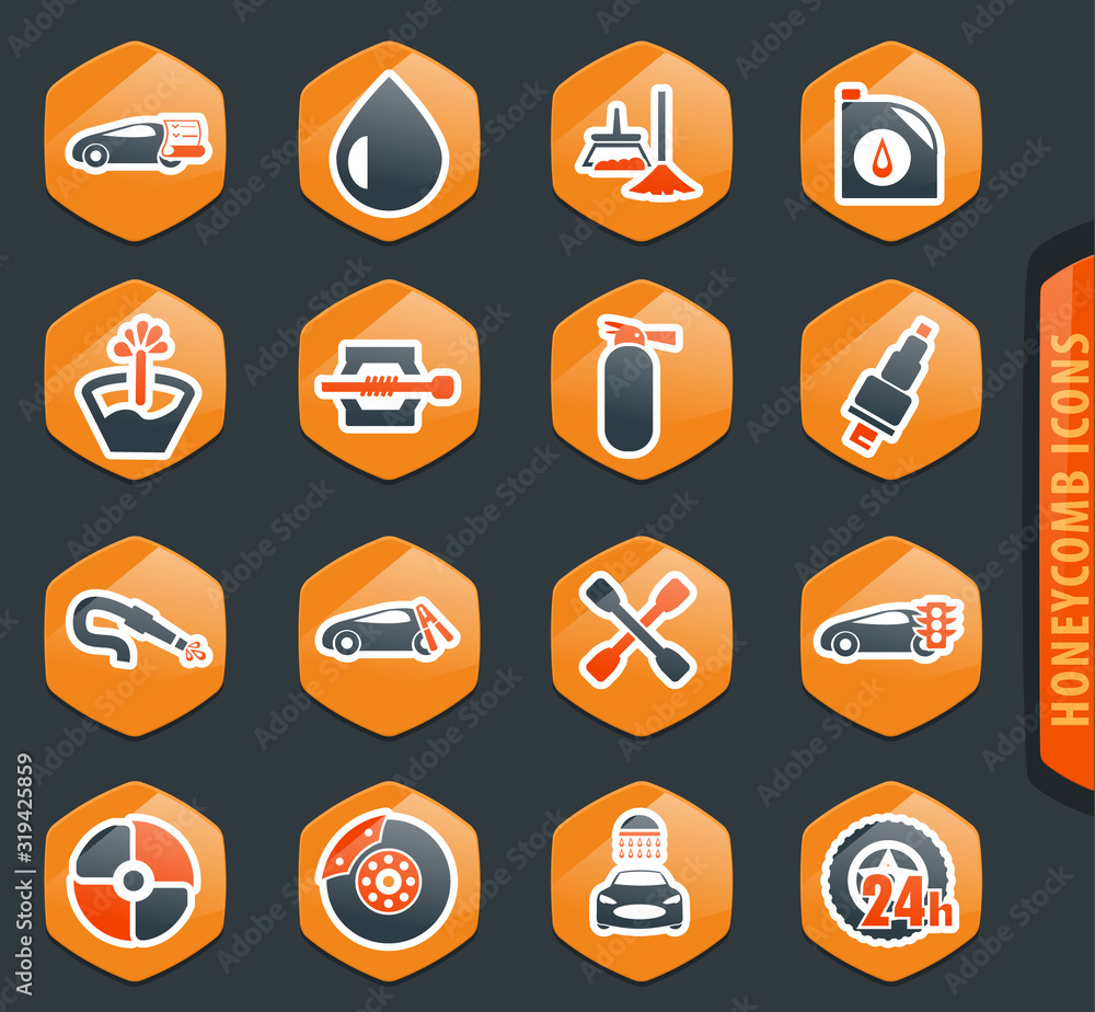 Car shop icons set Car shop icons set