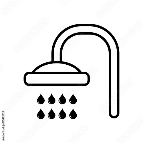 Shower line icon vector