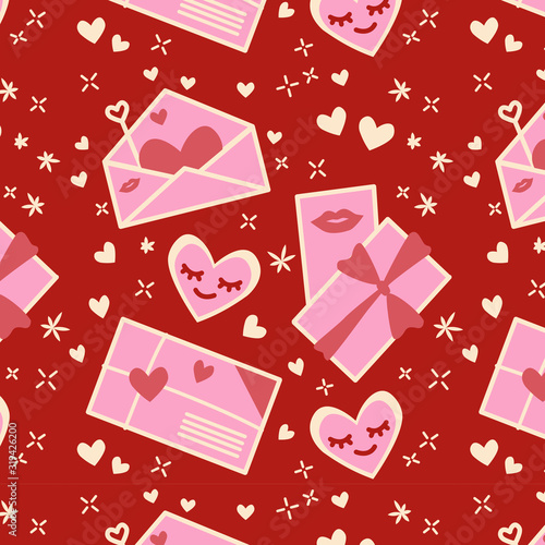 Pattern with hearts for Saint Valentines day illustration