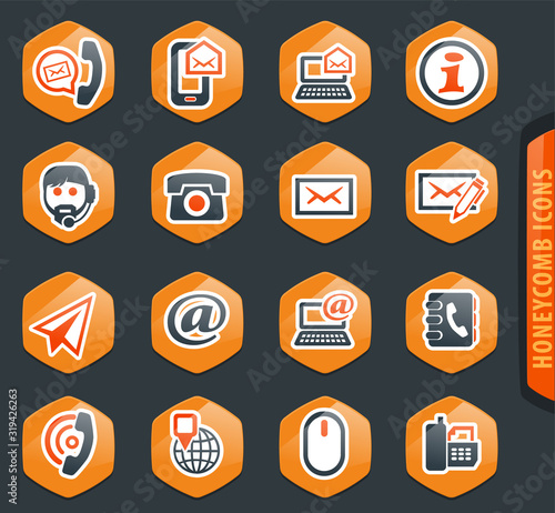 Contact us icons set