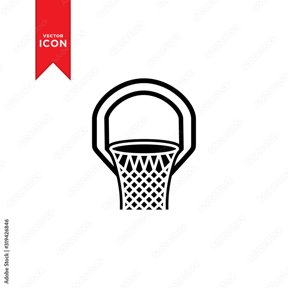 Basketball hoop icon vector. Basketball symbol illustration. Logo design on white background.