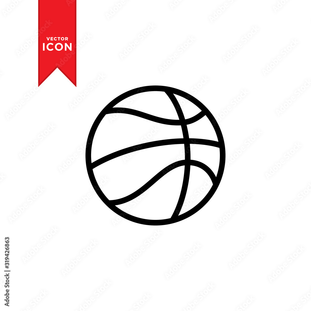Basketball icon vector. Simple design on white background. Basketball icon vector. Simple design on white background.