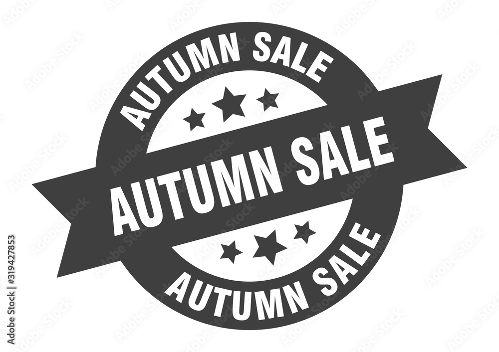 Fototapeta premium autumn sale sign. autumn sale round ribbon sticker. autumn sale tag
