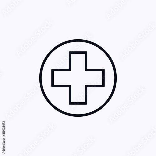 Healthcare plus icon thin isolated