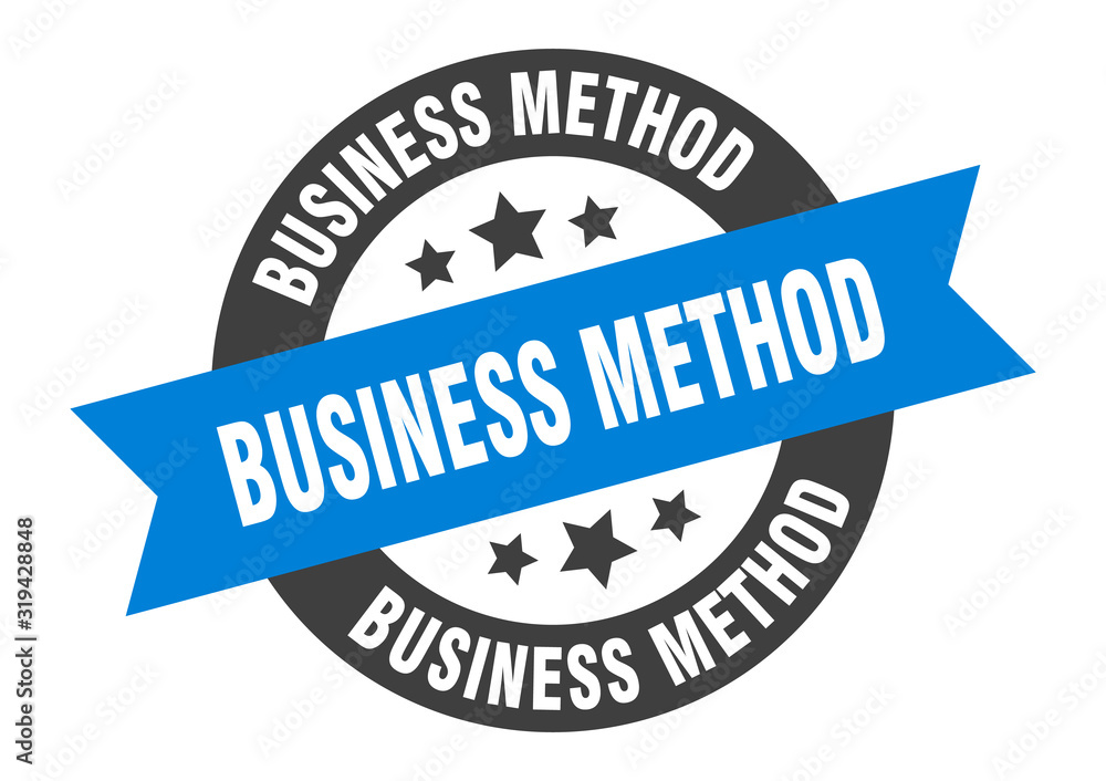 business method sign. business method round ribbon sticker. business method tag