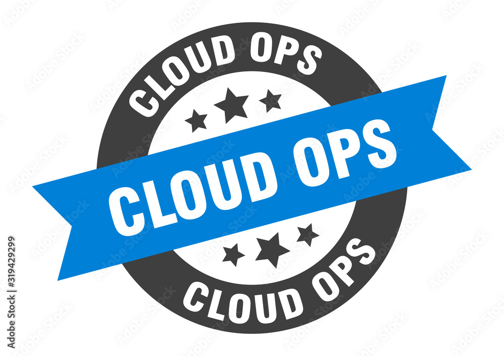 Fototapeta premium cloud ops sign. cloud ops round ribbon sticker. cloud ops tag
