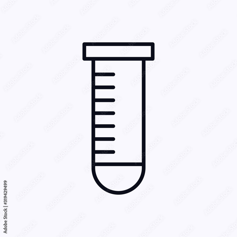 Laboratory test tube icon thin isolated on white background Laboratory test tube icon thin isolated on white background