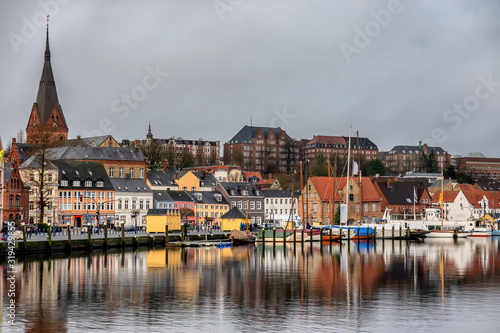 Harbour in Flensburg seen from the easterne side, North Germany