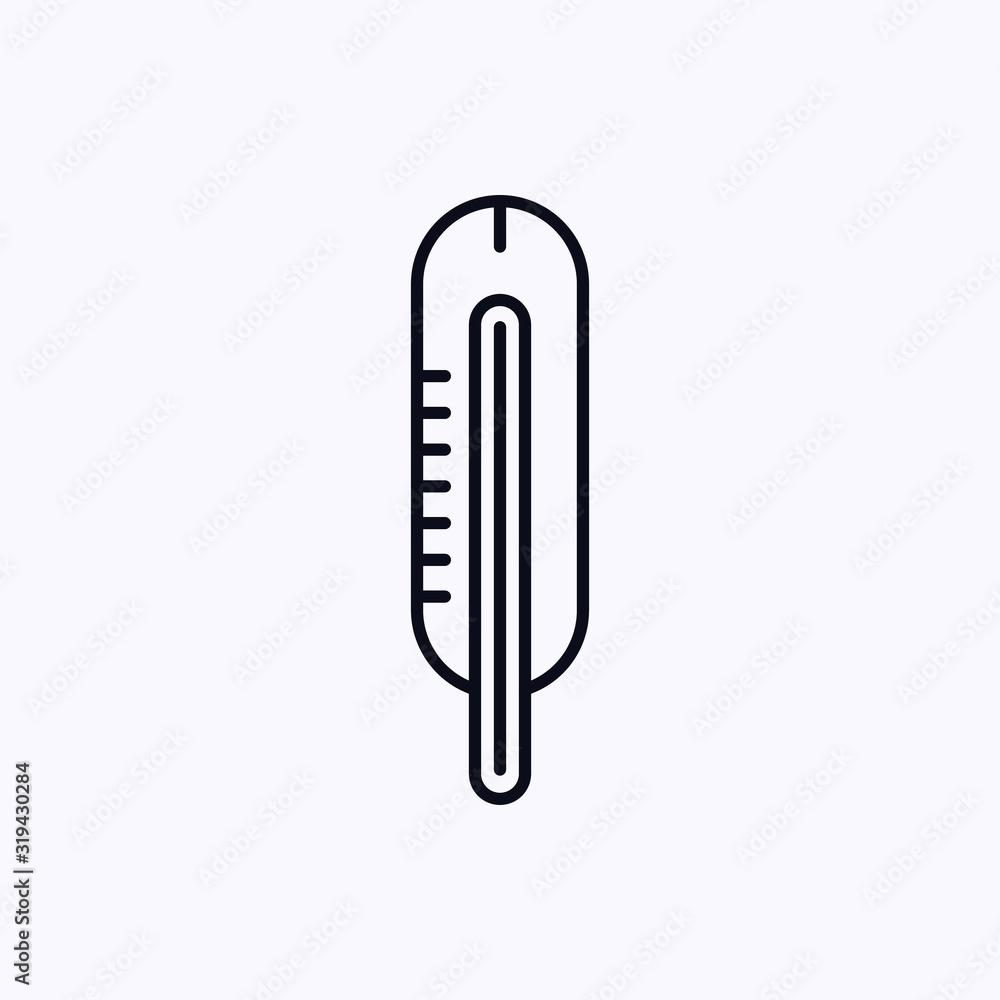 Thermometer icon thin isolated on white background Thermometer icon thin isolated on white background