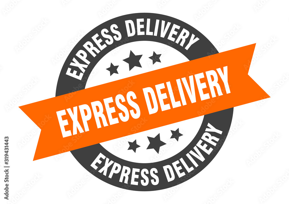 Fototapeta premium express delivery sign. express delivery round ribbon sticker. express delivery tag