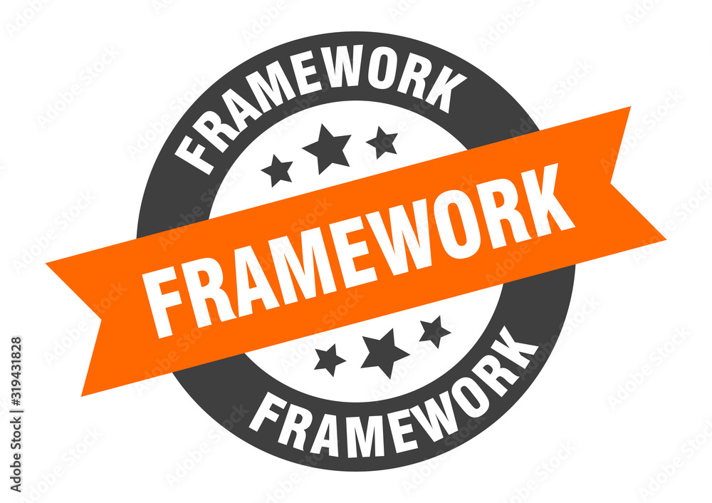 Fototapeta premium framework sign. framework round ribbon sticker. framework tag