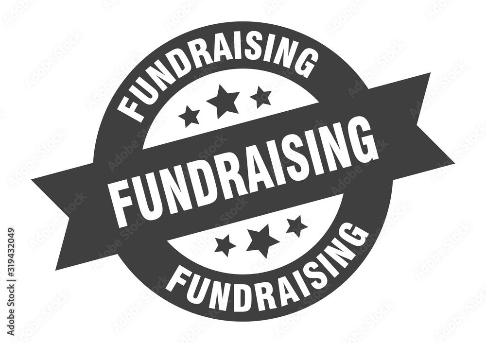 Fototapeta premium fundraising sign. fundraising round ribbon sticker. fundraising tag