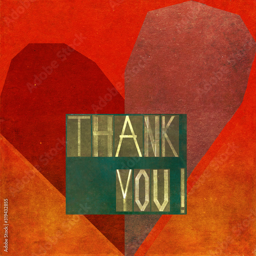 Textured illustration depicting the words: Thank you