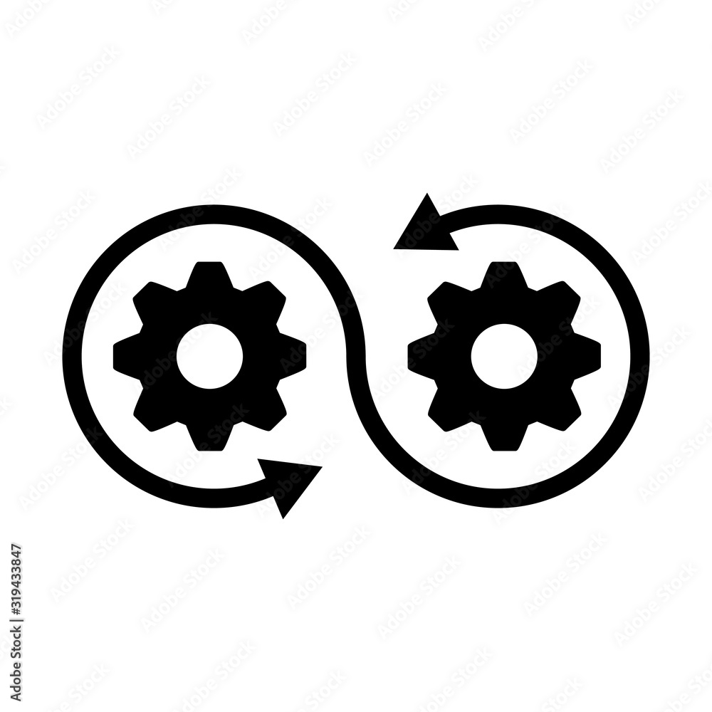 Development icon in transparent style. Devops vector illustration on ...