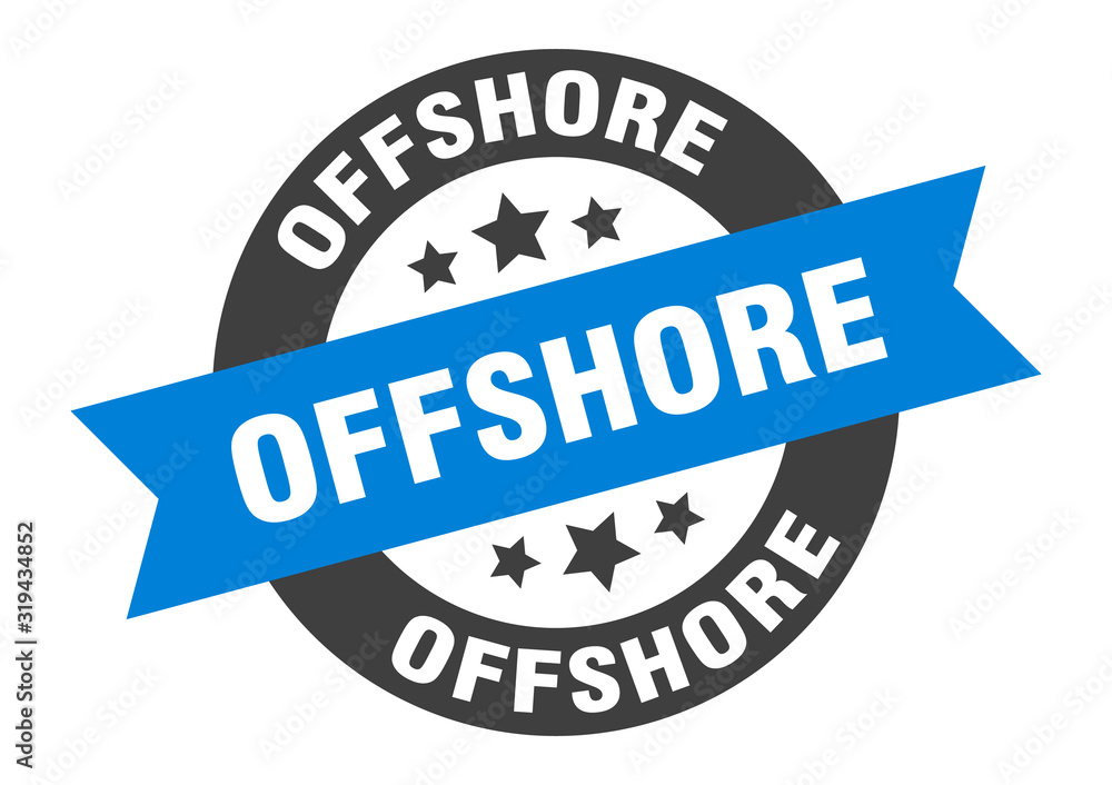 Fototapeta premium offshore sign. offshore round ribbon sticker. offshore tag